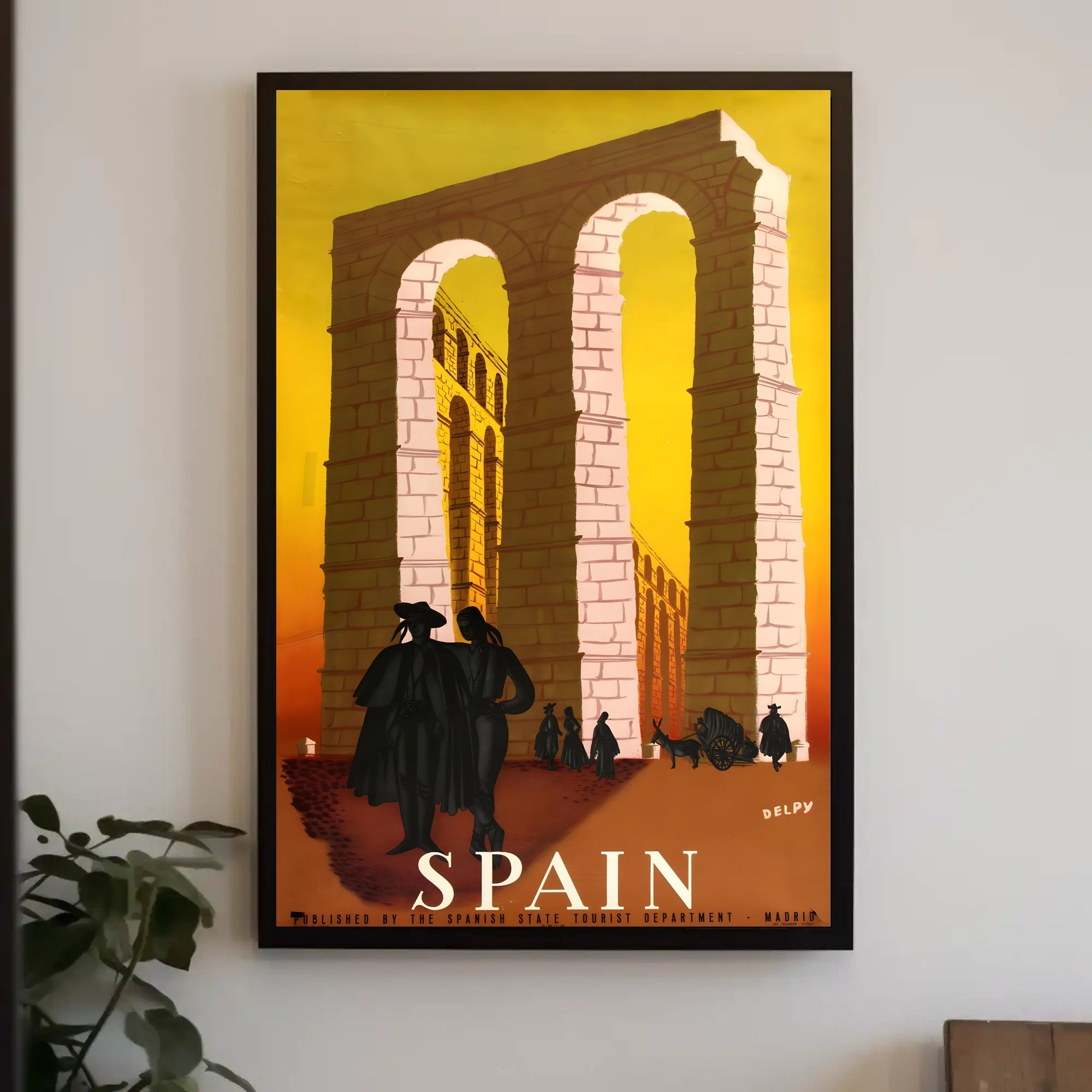 Roman Aqueduct Travel Poster by DELPY in Warm Earthy Tones PosterGoat