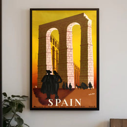 Roman Aqueduct Travel Poster by DELPY in Warm Earthy Tones PosterGoat