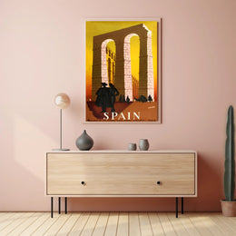 Roman Aqueduct Travel Poster by DELPY in Warm Earthy Tones PosterGoat