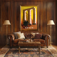 Roman Aqueduct Travel Poster by DELPY in Warm Earthy Tones PosterGoat