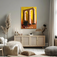 Roman Aqueduct Travel Poster by DELPY in Warm Earthy Tones PosterGoat