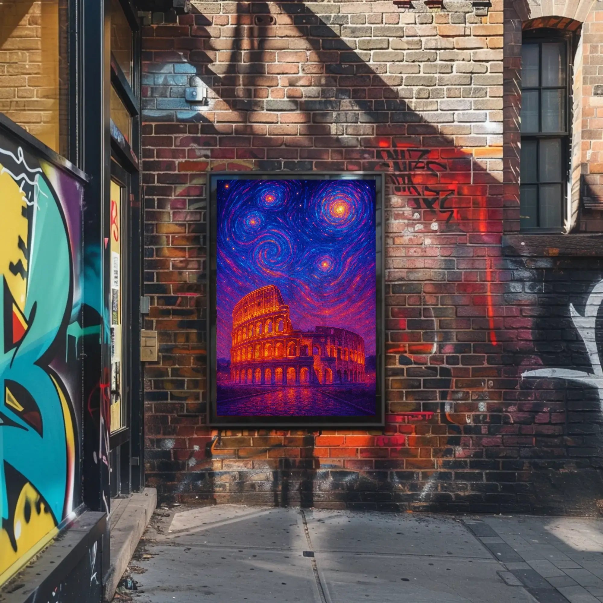 Roman Colosseum Celestial Dreamscape Artistic Poster PosterGoat
