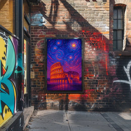 Roman Colosseum Celestial Dreamscape Artistic Poster PosterGoat
