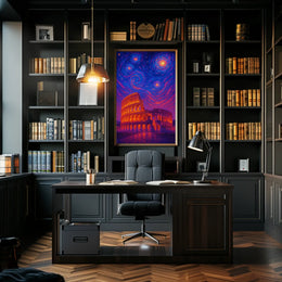 Roman Colosseum Celestial Dreamscape Artistic Poster PosterGoat