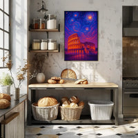 Roman Colosseum Celestial Dreamscape Artistic Poster PosterGoat