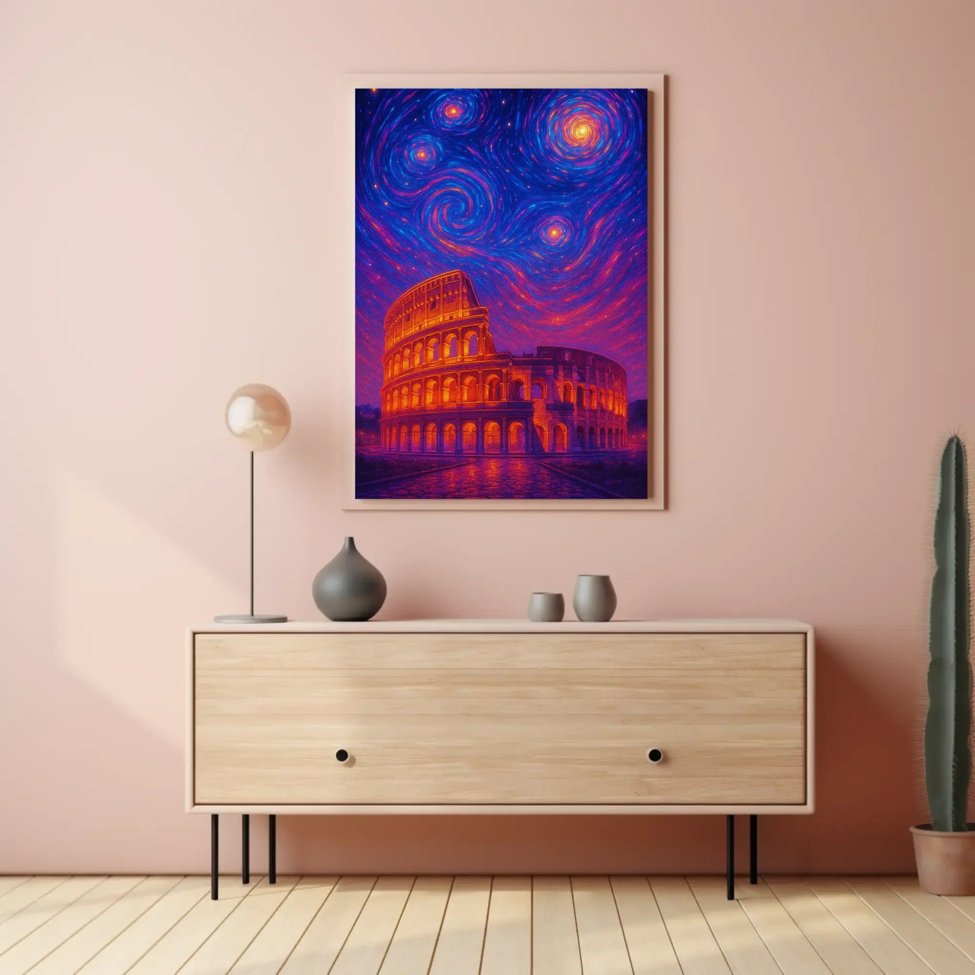 Roman Colosseum Celestial Dreamscape Artistic Poster PosterGoat