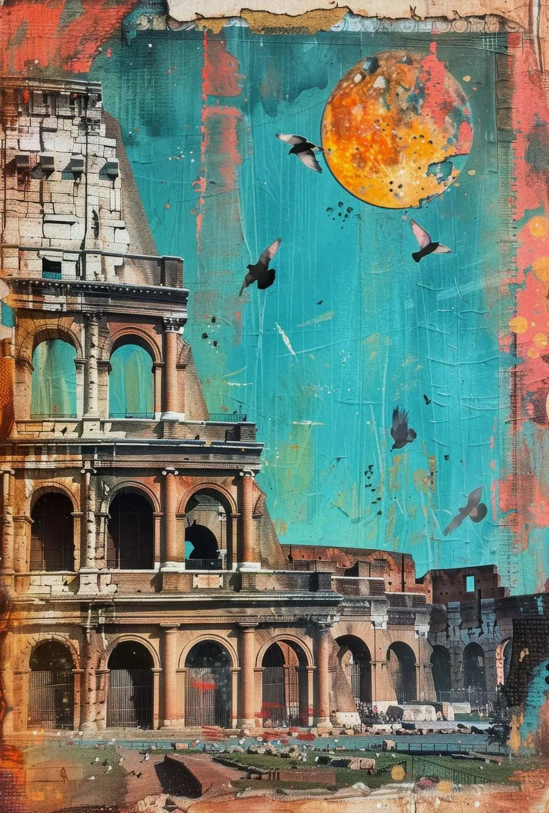 Roman Colosseum Mixed-Media Artistic Poster PosterGoat