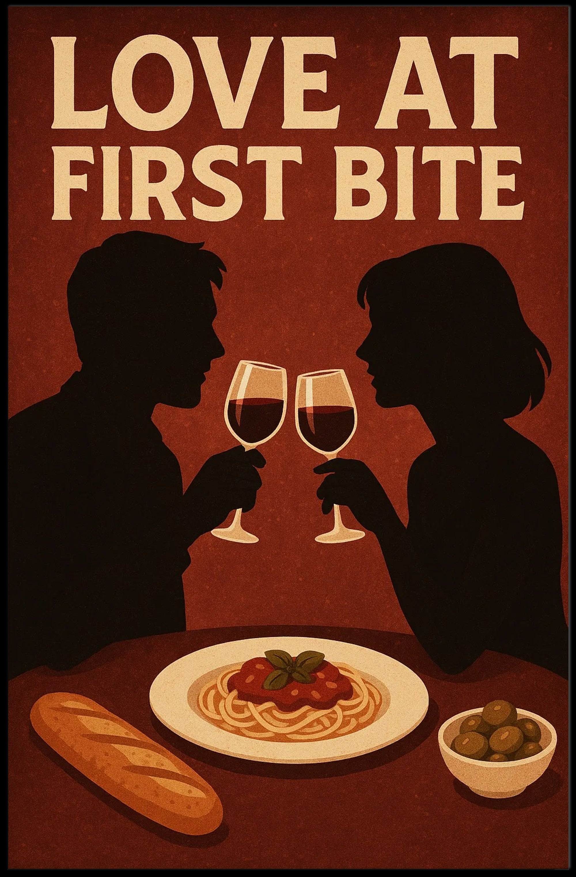 Romantic Dining Vintage Scene Artistic Poster PosterGoat