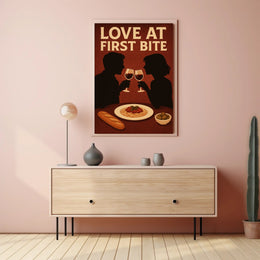 Romantic Dining Vintage Scene Artistic Poster PosterGoat