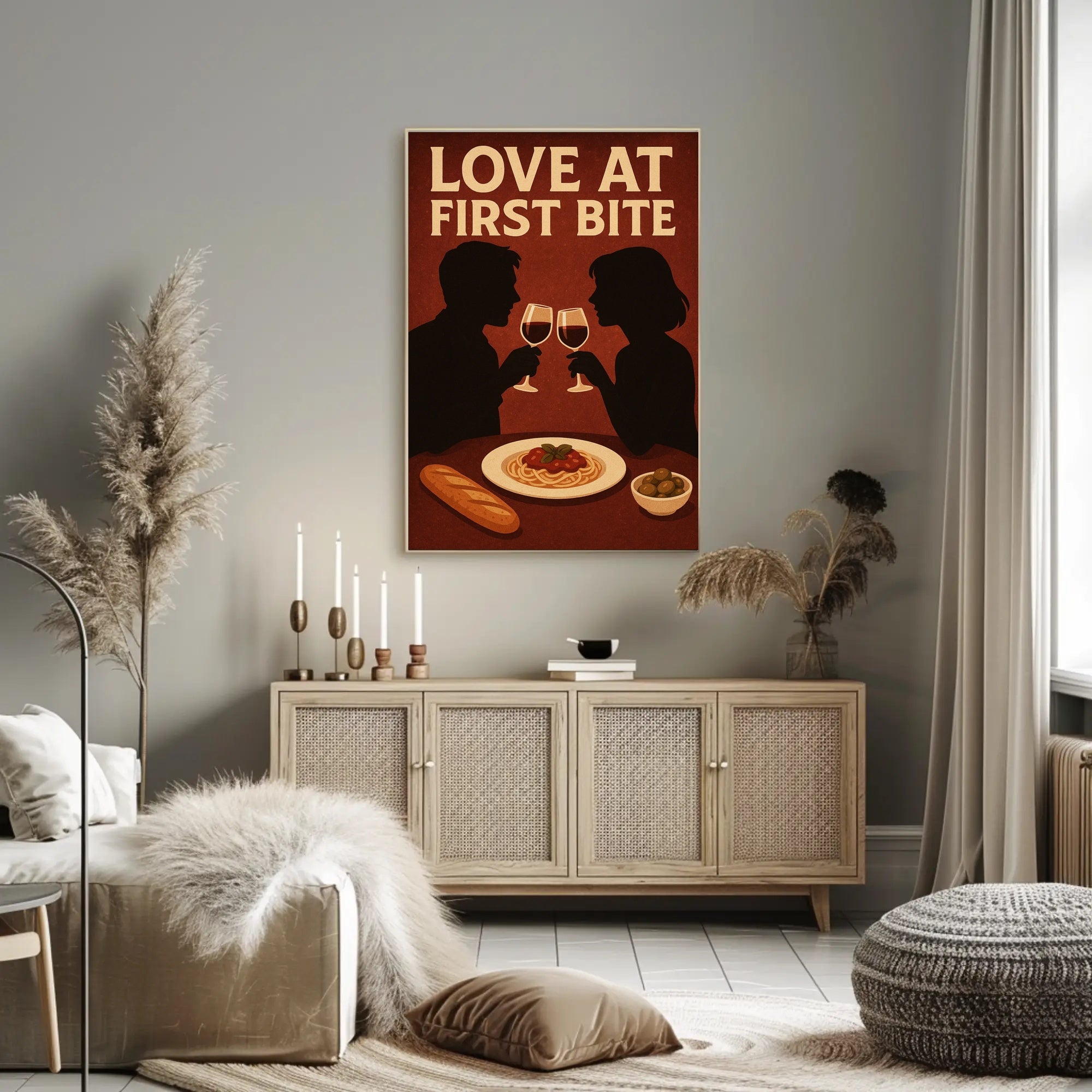 Romantic Dining Vintage Scene Artistic Poster PosterGoat