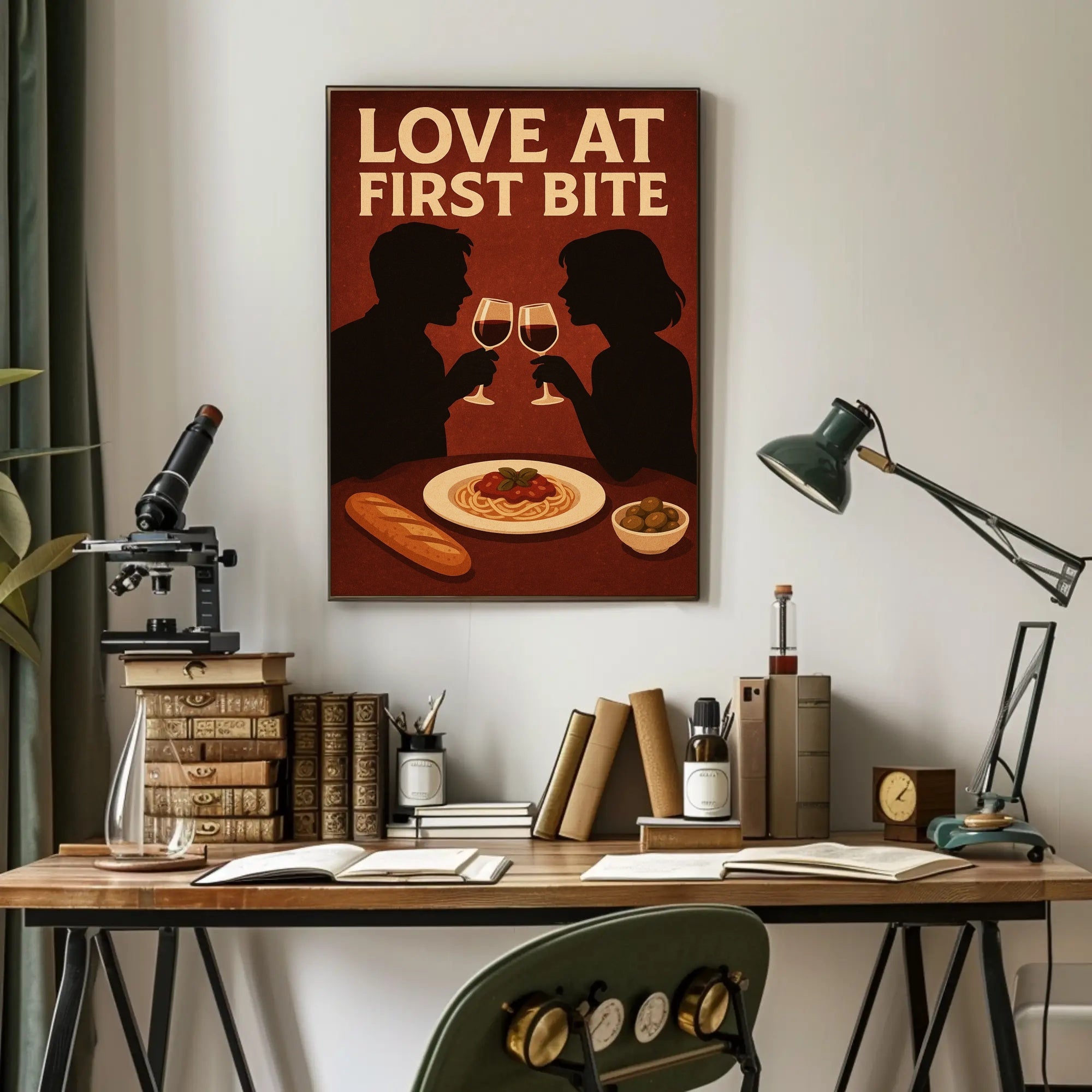 Romantic Dining Vintage Scene Artistic Poster PosterGoat