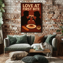 Romantic Dining Vintage Scene Artistic Poster PosterGoat