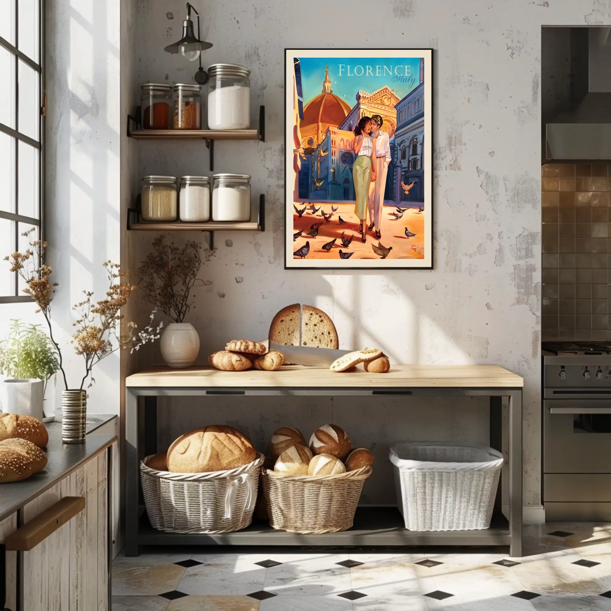Romantic Florence Travel Poster PosterGoat