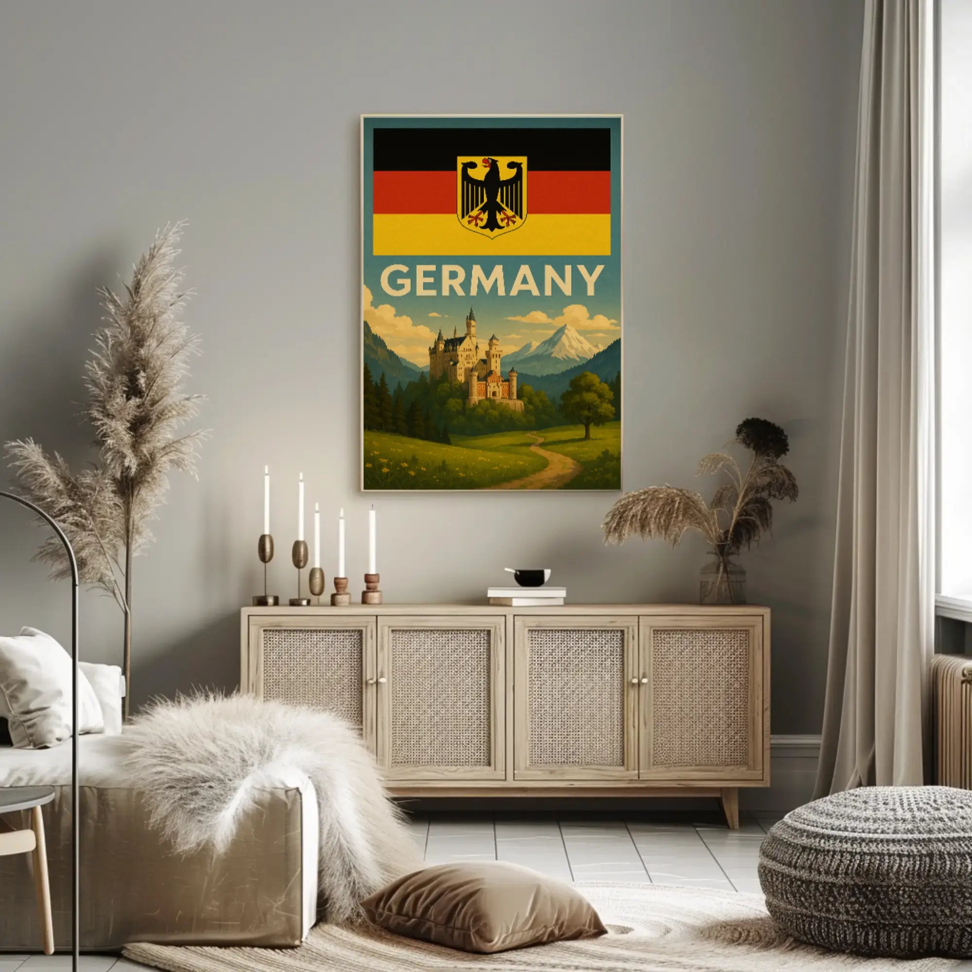Romanticized German Castle Scenic Landscape Travel Poster PosterGoat
