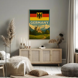 Romanticized German Castle Scenic Landscape Travel Poster PosterGoat