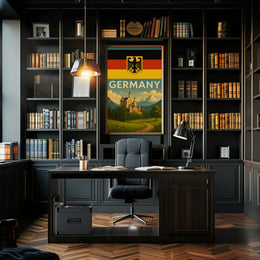 Romanticized German Castle Scenic Landscape Travel Poster PosterGoat