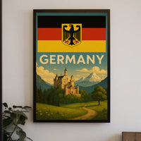 Romanticized German Castle Scenic Landscape Travel Poster PosterGoat