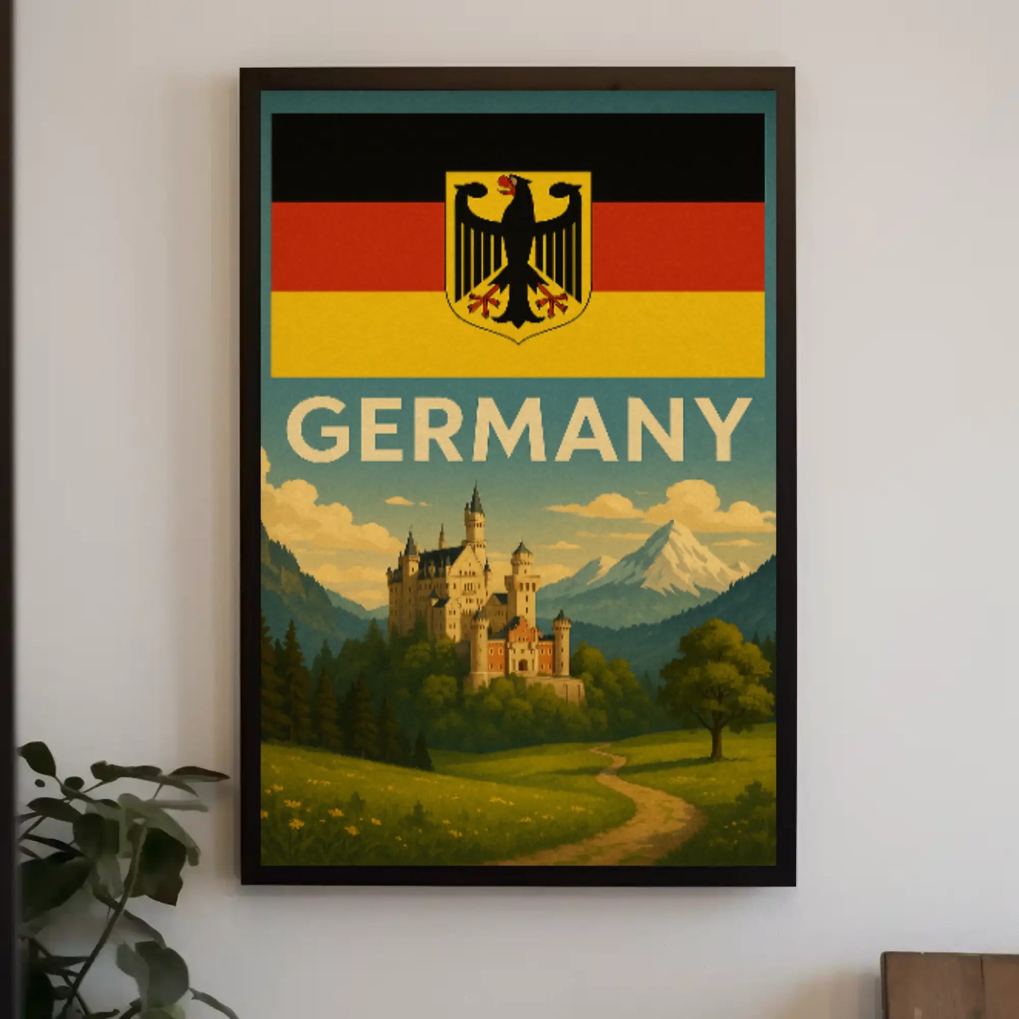 Romanticized German Castle Scenic Landscape Travel Poster PosterGoat