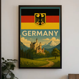 Romanticized German Castle Scenic Landscape Travel Poster PosterGoat