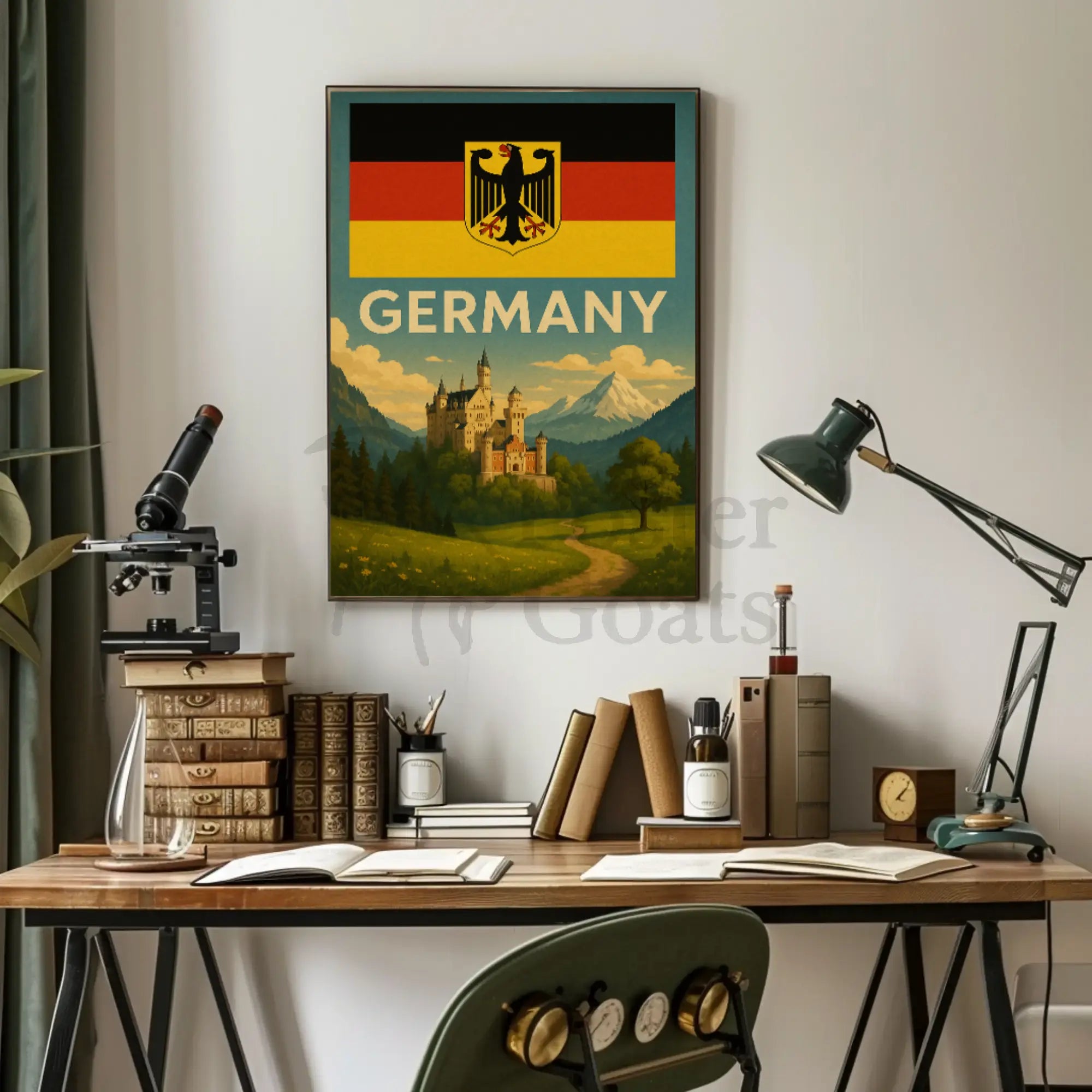 Romanticized German Castle Scenic Landscape Travel Poster PosterGoat