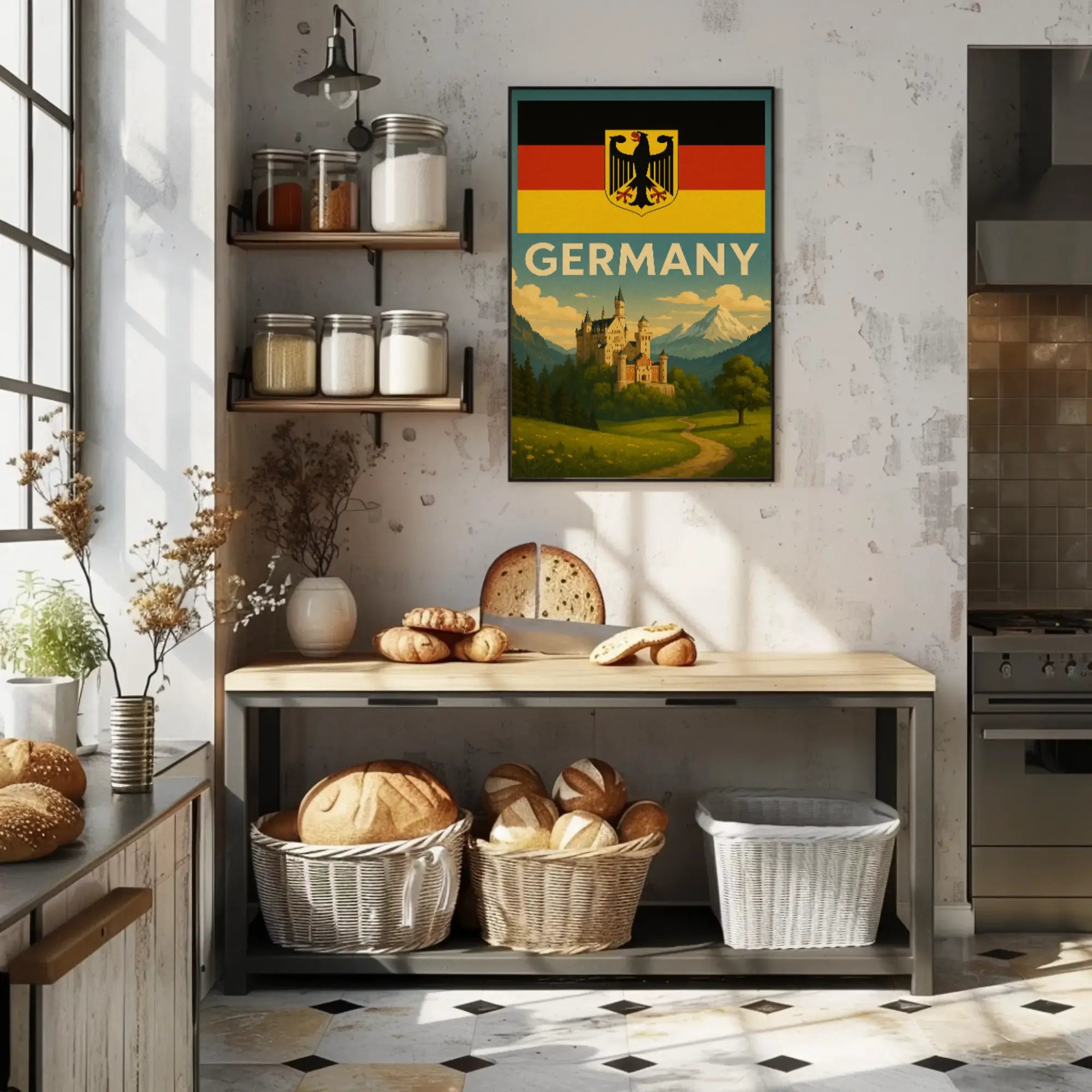 Romanticized German Castle Scenic Landscape Travel Poster PosterGoat
