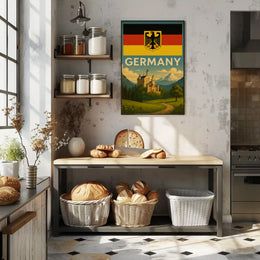 Romanticized German Castle Scenic Landscape Travel Poster PosterGoat