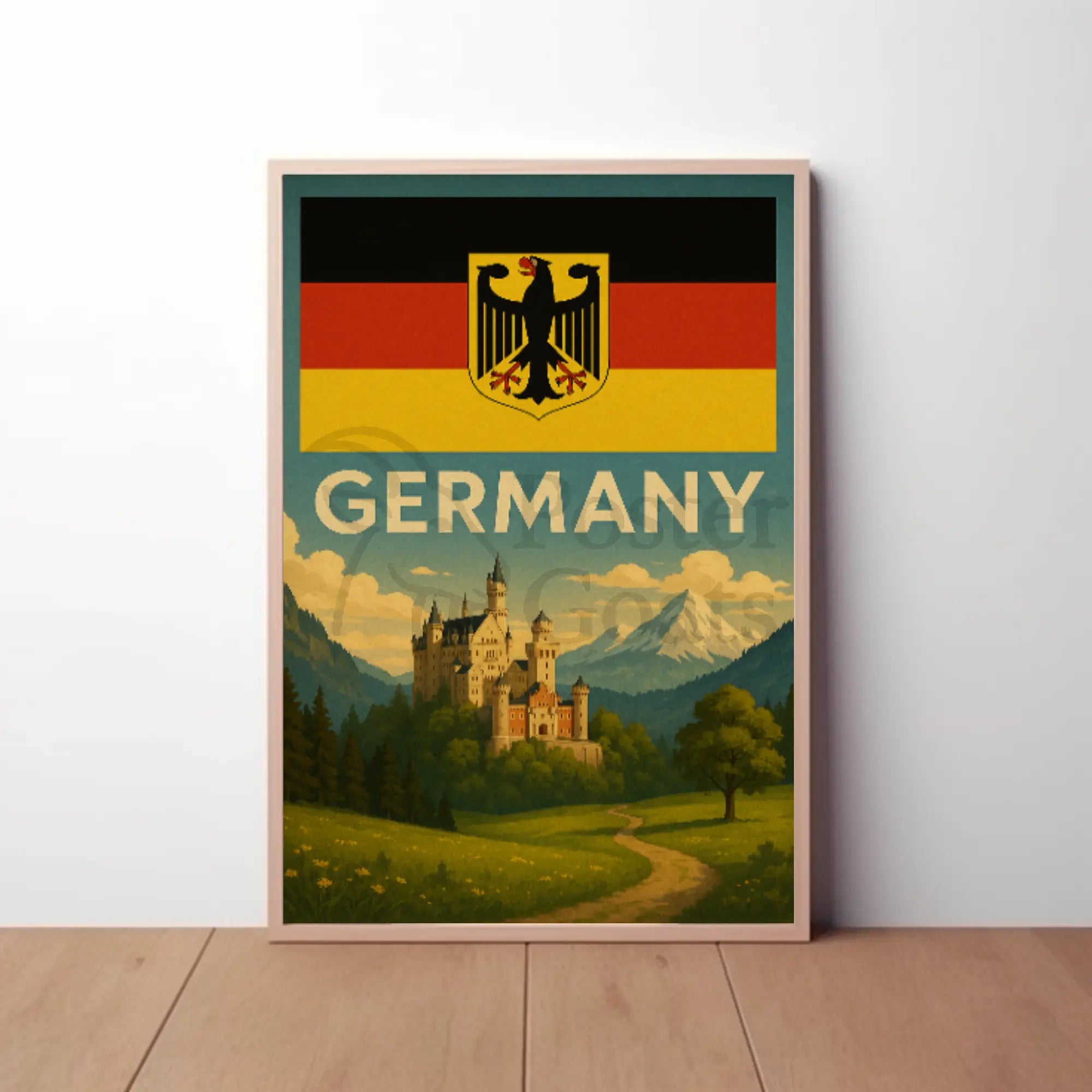 Romanticized German Castle Scenic Landscape Travel Poster PosterGoat