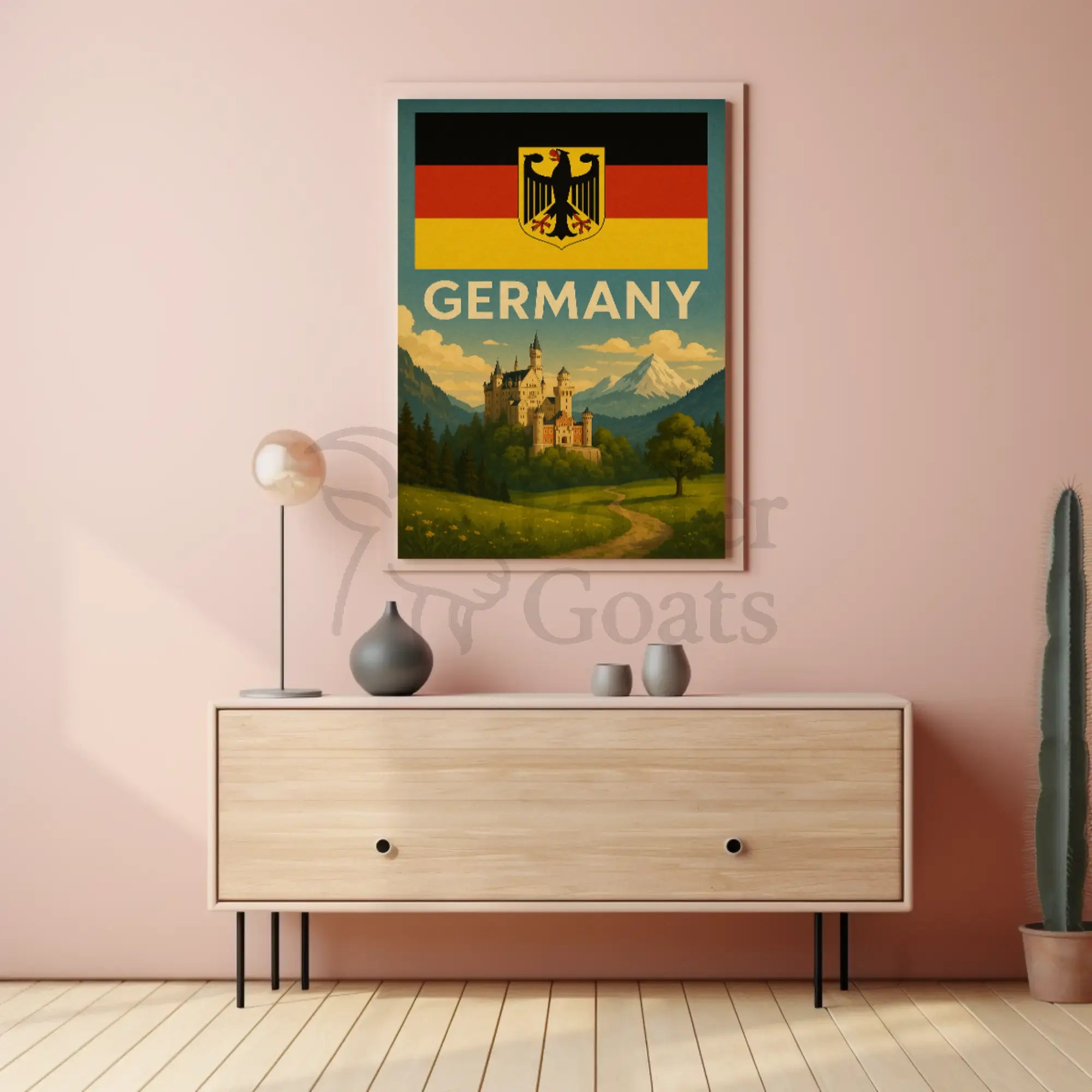 Romanticized German Castle Scenic Landscape Travel Poster PosterGoat