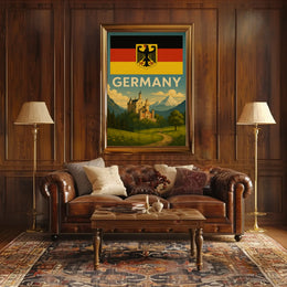 Romanticized German Castle Scenic Landscape Travel Poster PosterGoat