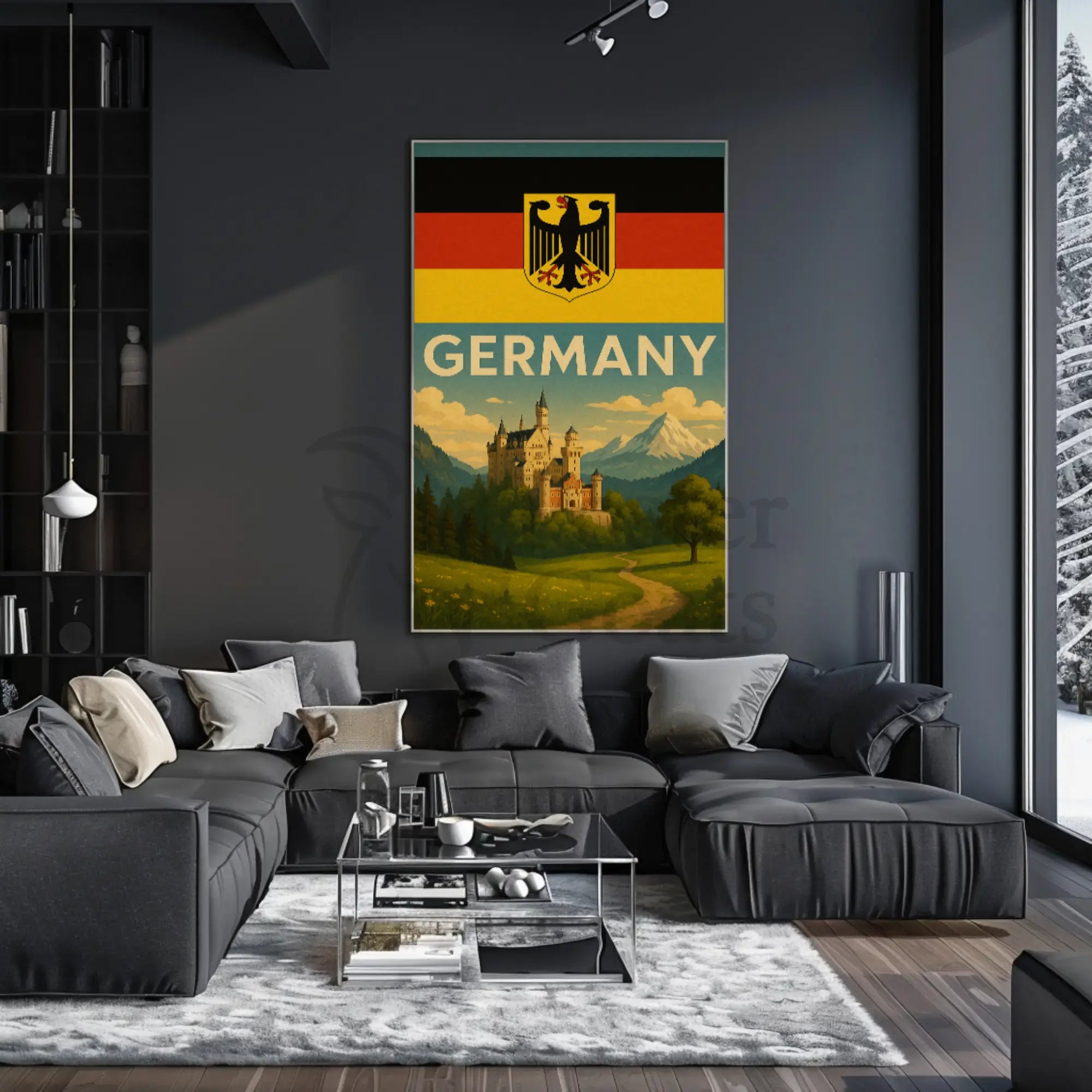 Romanticized German Castle Scenic Landscape Travel Poster PosterGoat
