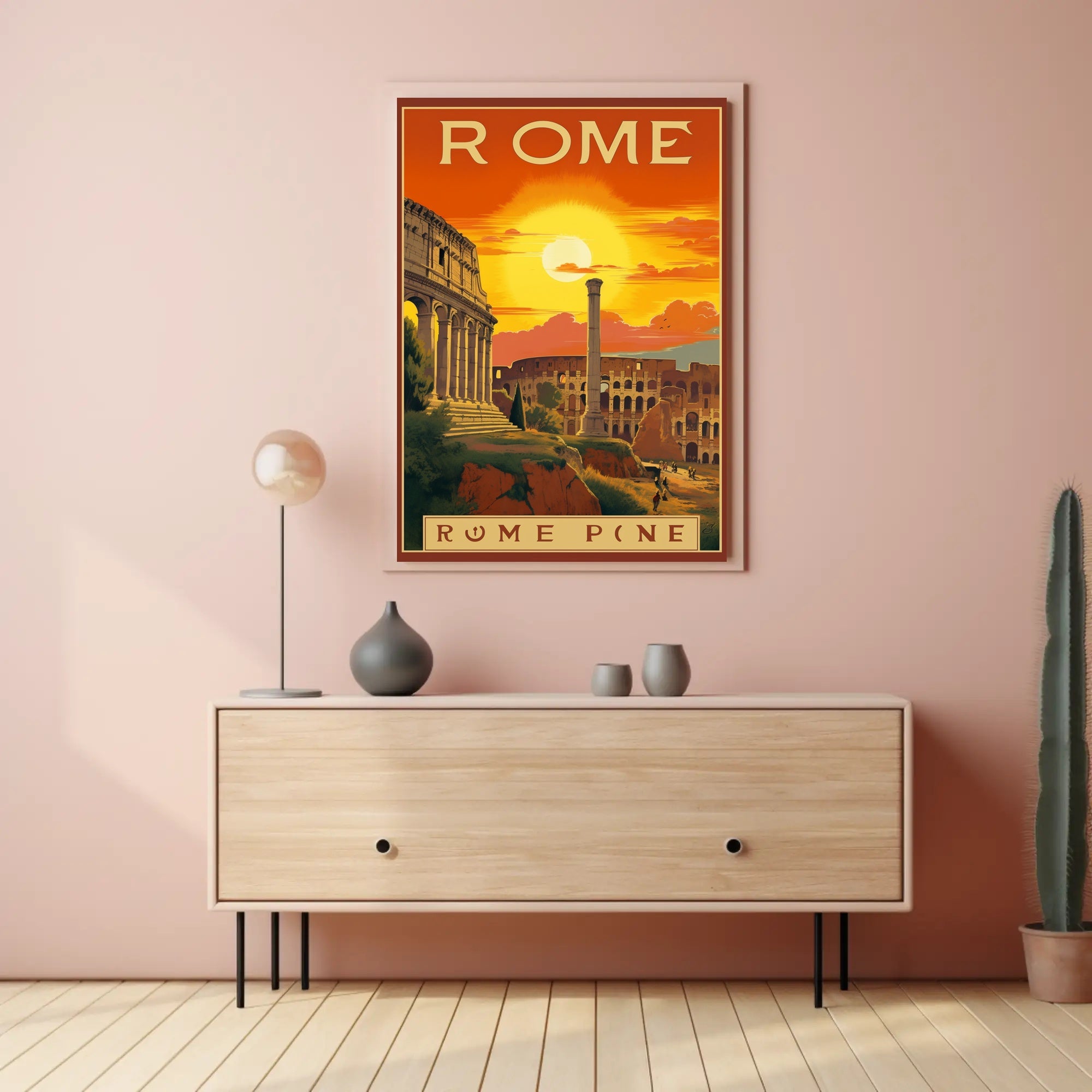 Rome Colosseum Travel Poster with Vintage Nostalgic Aesthetic PosterGoat