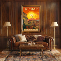 Rome Colosseum Travel Poster with Vintage Nostalgic Aesthetic PosterGoat