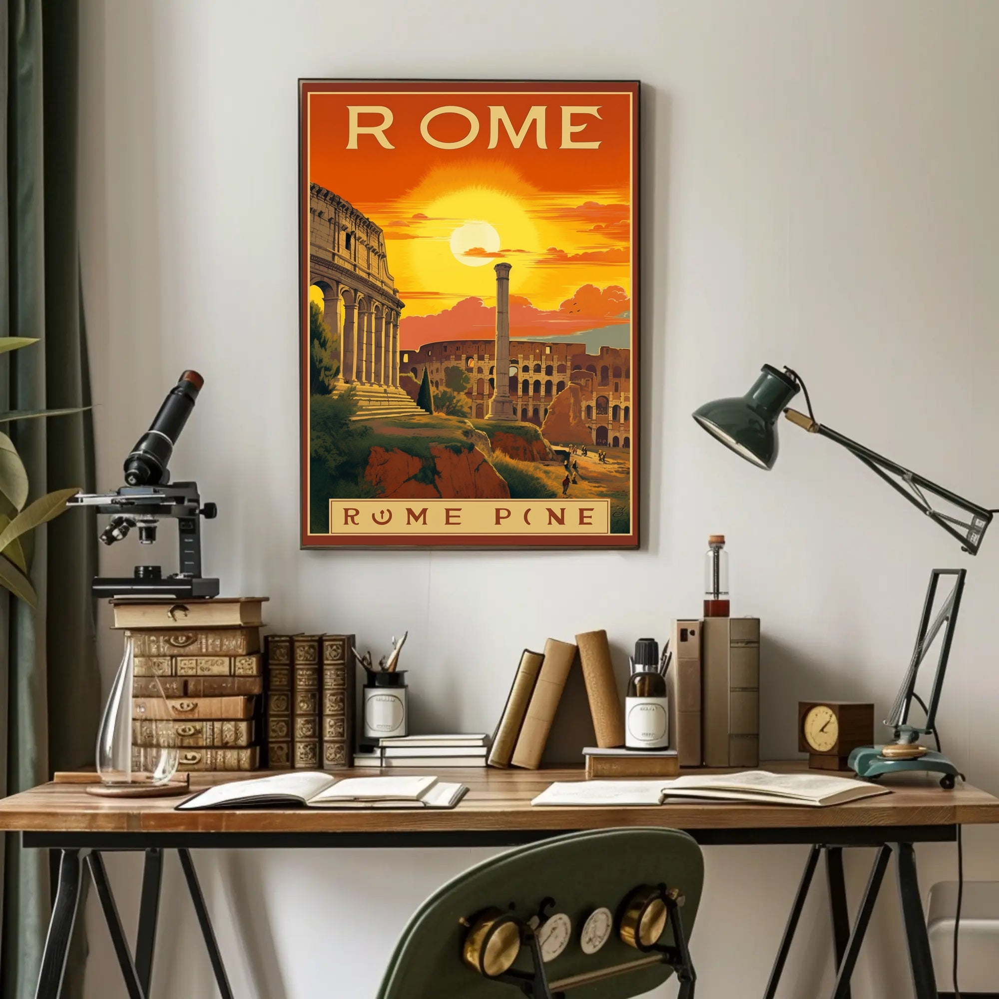 Rome Colosseum Travel Poster with Vintage Nostalgic Aesthetic PosterGoat