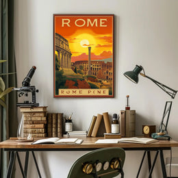 Rome Colosseum Travel Poster with Vintage Nostalgic Aesthetic PosterGoat