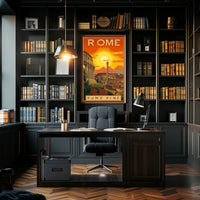Rome Colosseum Travel Poster with Vintage Nostalgic Aesthetic PosterGoat