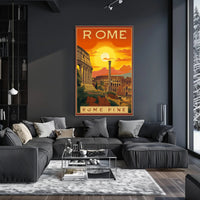 Rome Colosseum Travel Poster with Vintage Nostalgic Aesthetic PosterGoat
