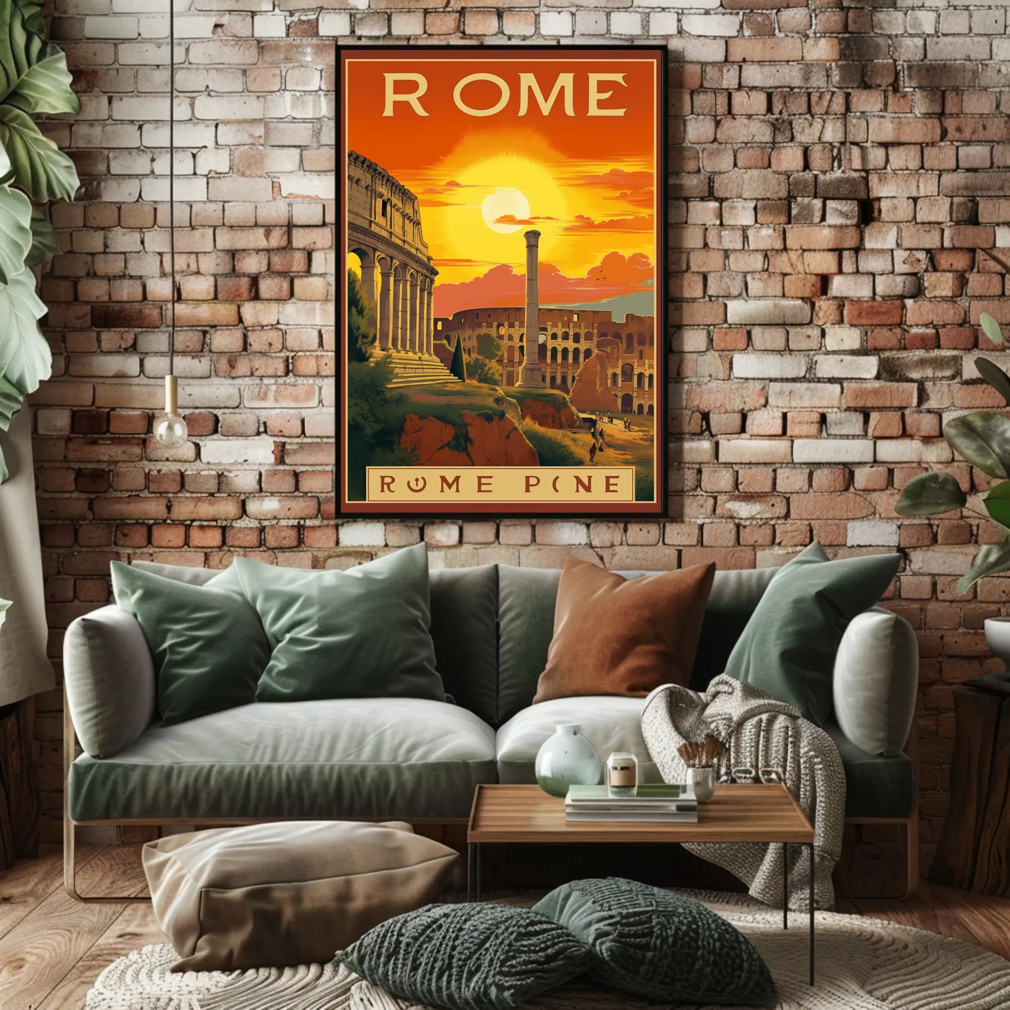 Rome Colosseum Travel Poster with Vintage Nostalgic Aesthetic PosterGoat