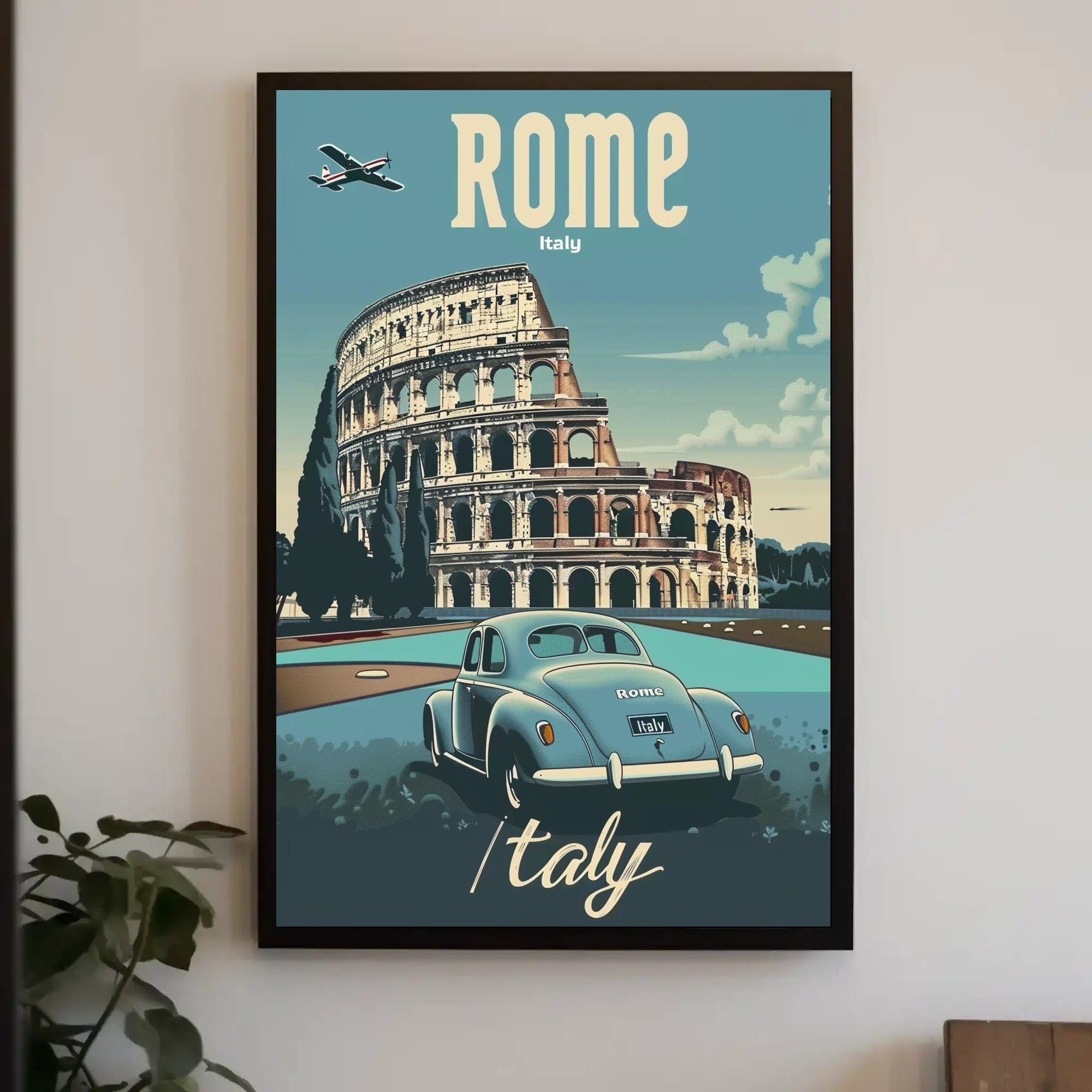 Rome Colosseum Vintage Travel Art Poster PosterGoat