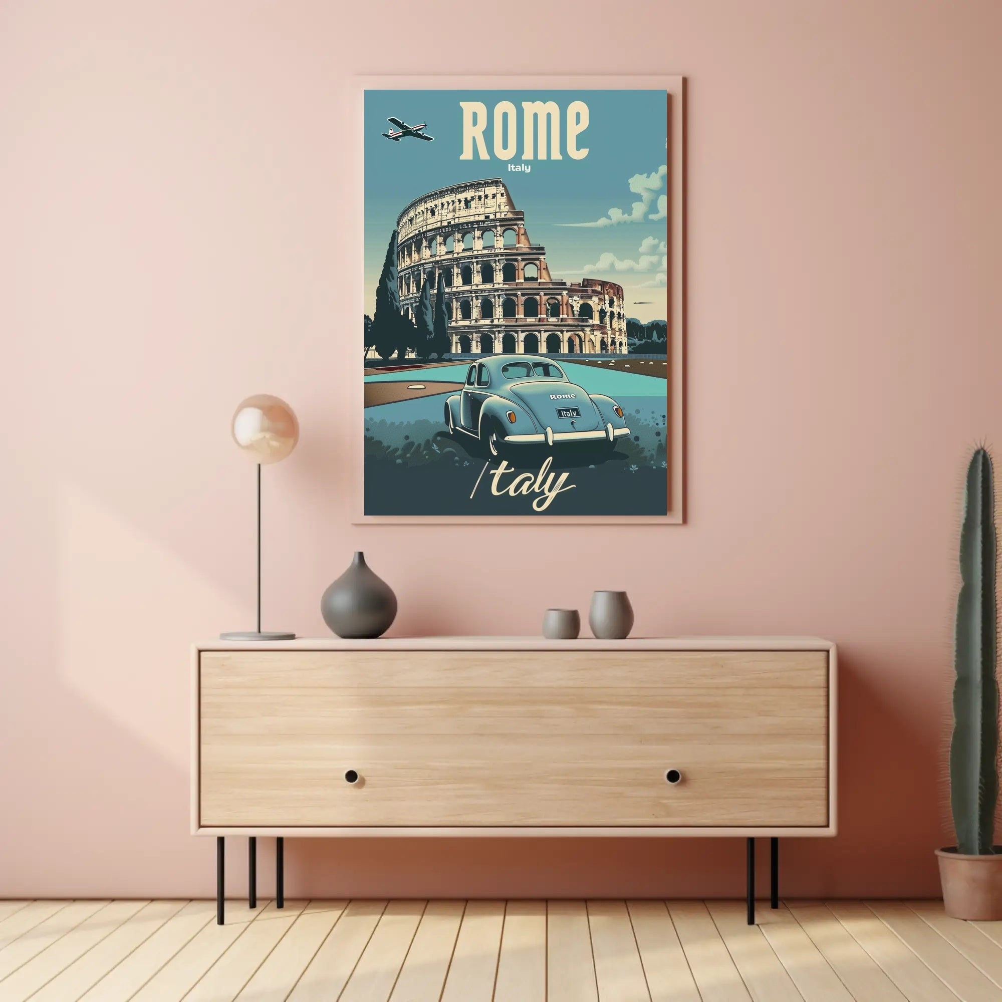 Rome Colosseum Vintage Travel Art Poster PosterGoat