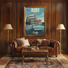 Rome Colosseum Vintage Travel Art Poster PosterGoat