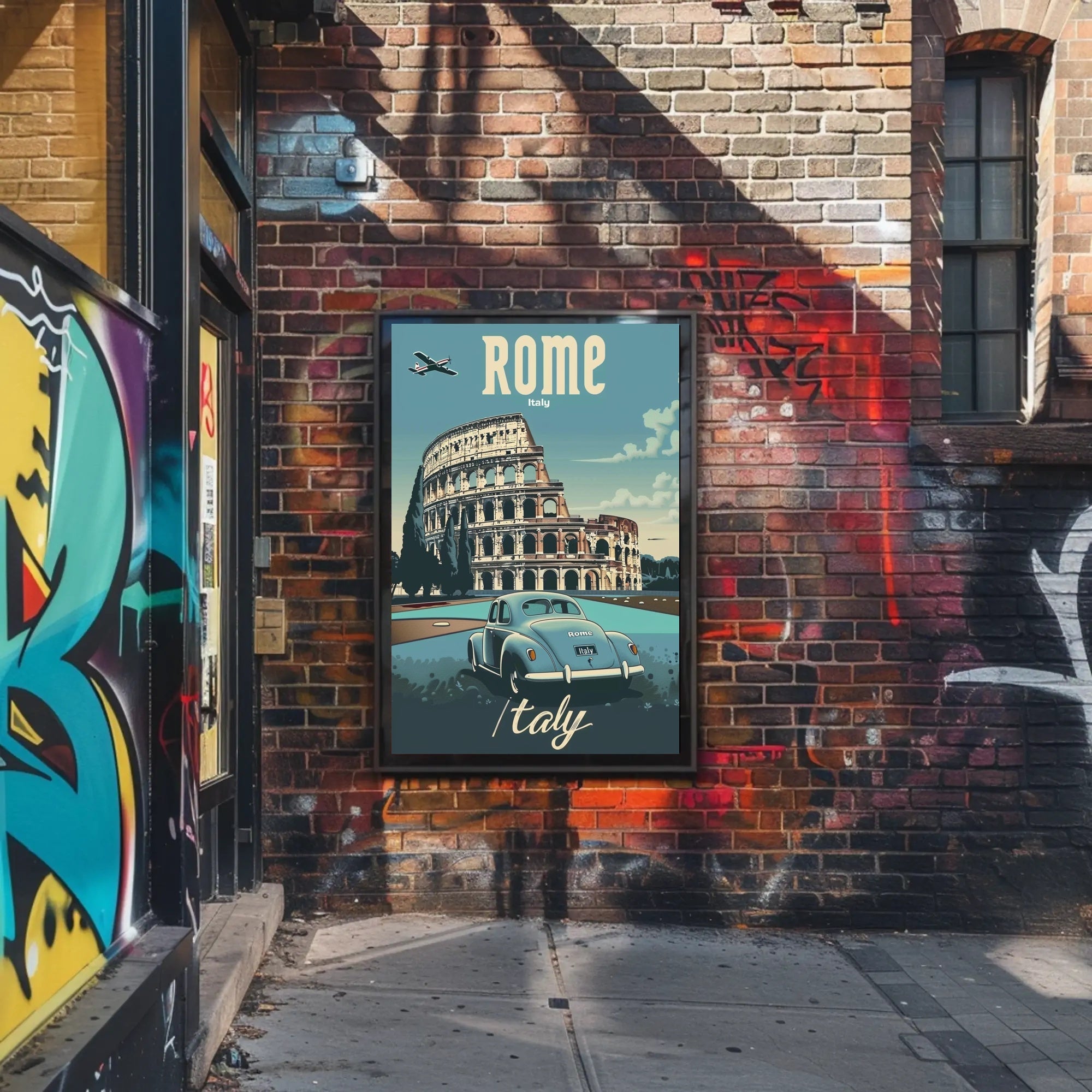 Rome Colosseum Vintage Travel Art Poster PosterGoat