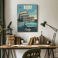 Rome Colosseum Vintage Travel Art Poster PosterGoat