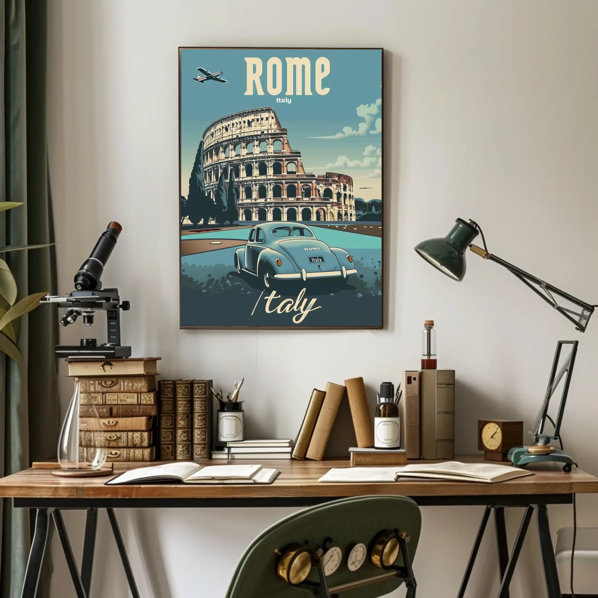 Rome Colosseum Vintage Travel Art Poster PosterGoat