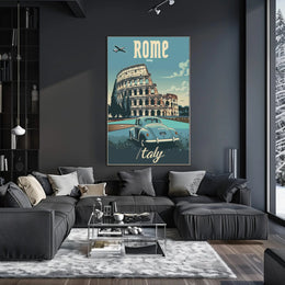 Rome Colosseum Vintage Travel Art Poster PosterGoat