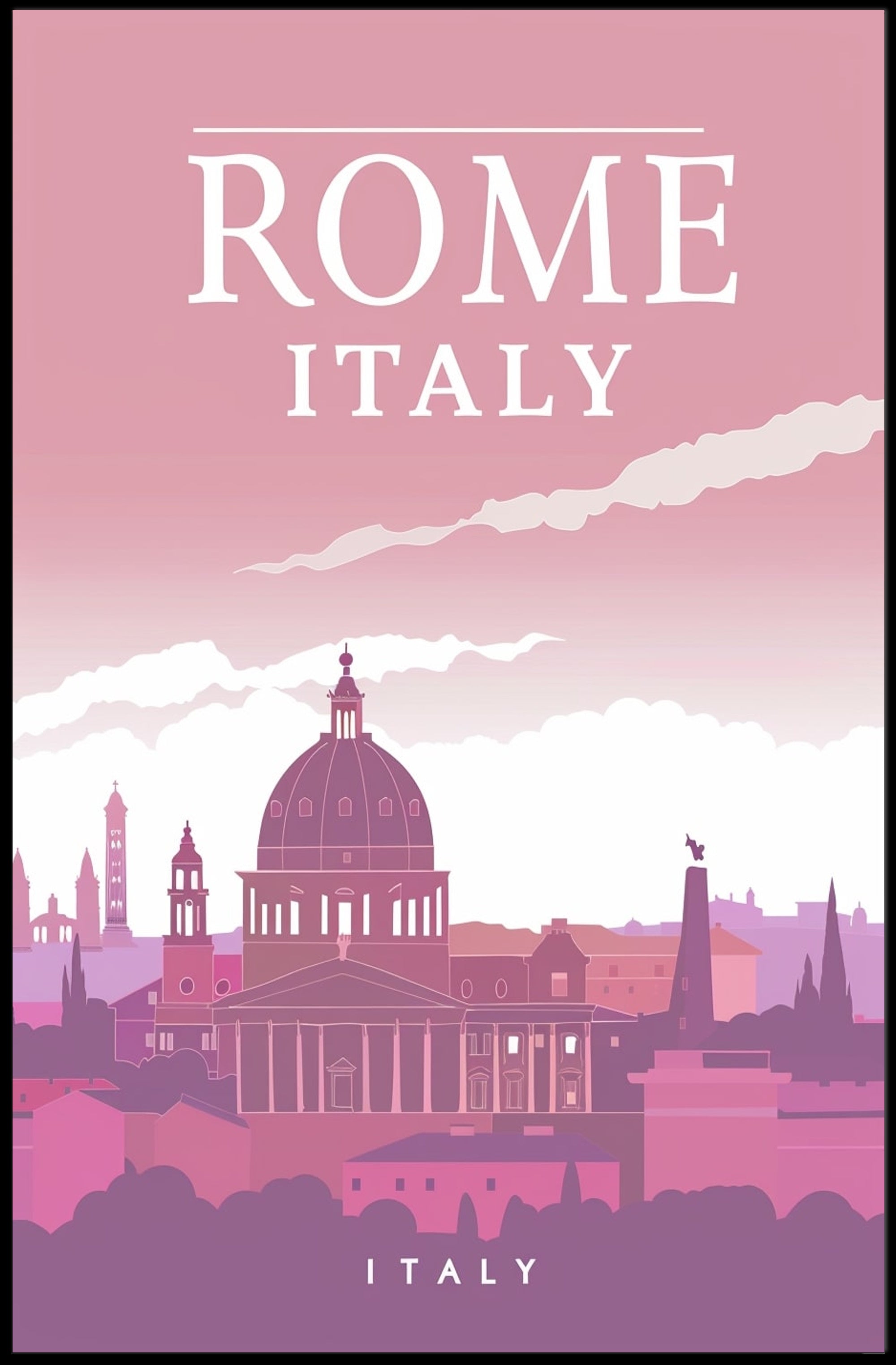 Rome Skyline Modern Travel Poster PosterGoat