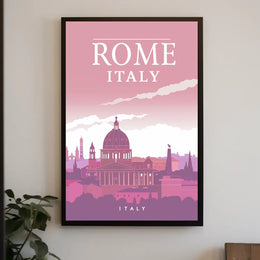 Rome Skyline Modern Travel Poster PosterGoat
