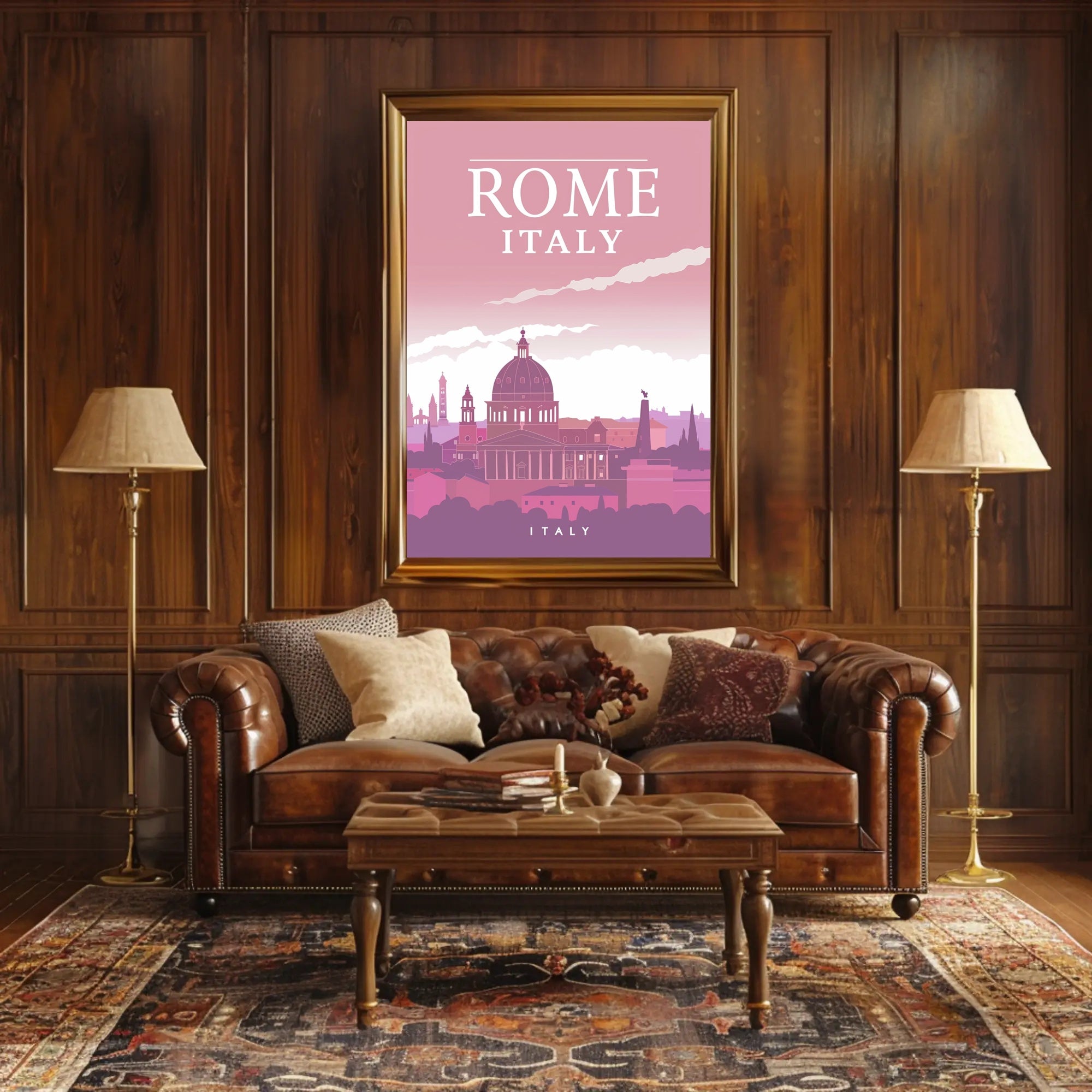 Rome Skyline Modern Travel Poster PosterGoat