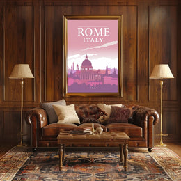 Rome Skyline Modern Travel Poster PosterGoat