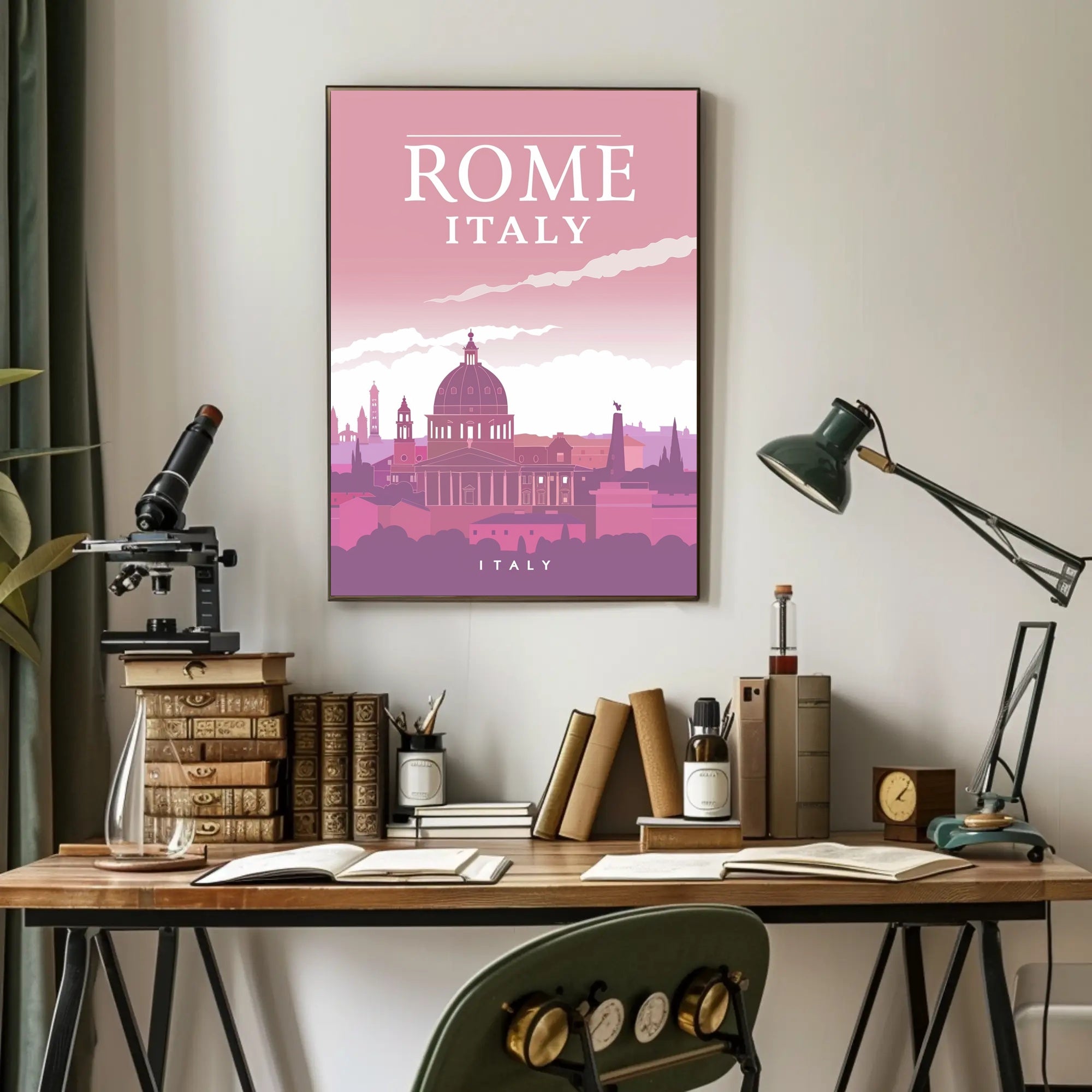 Rome Skyline Modern Travel Poster PosterGoat