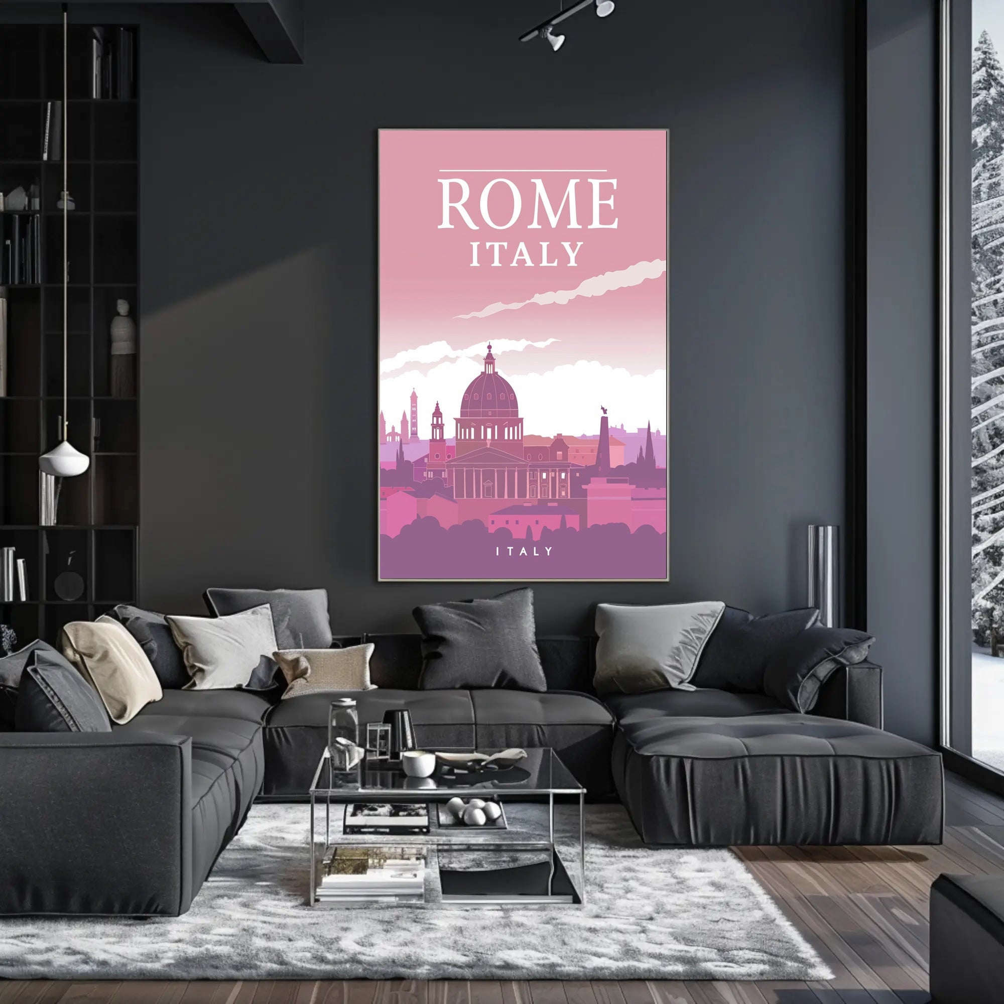 Rome Skyline Modern Travel Poster PosterGoat